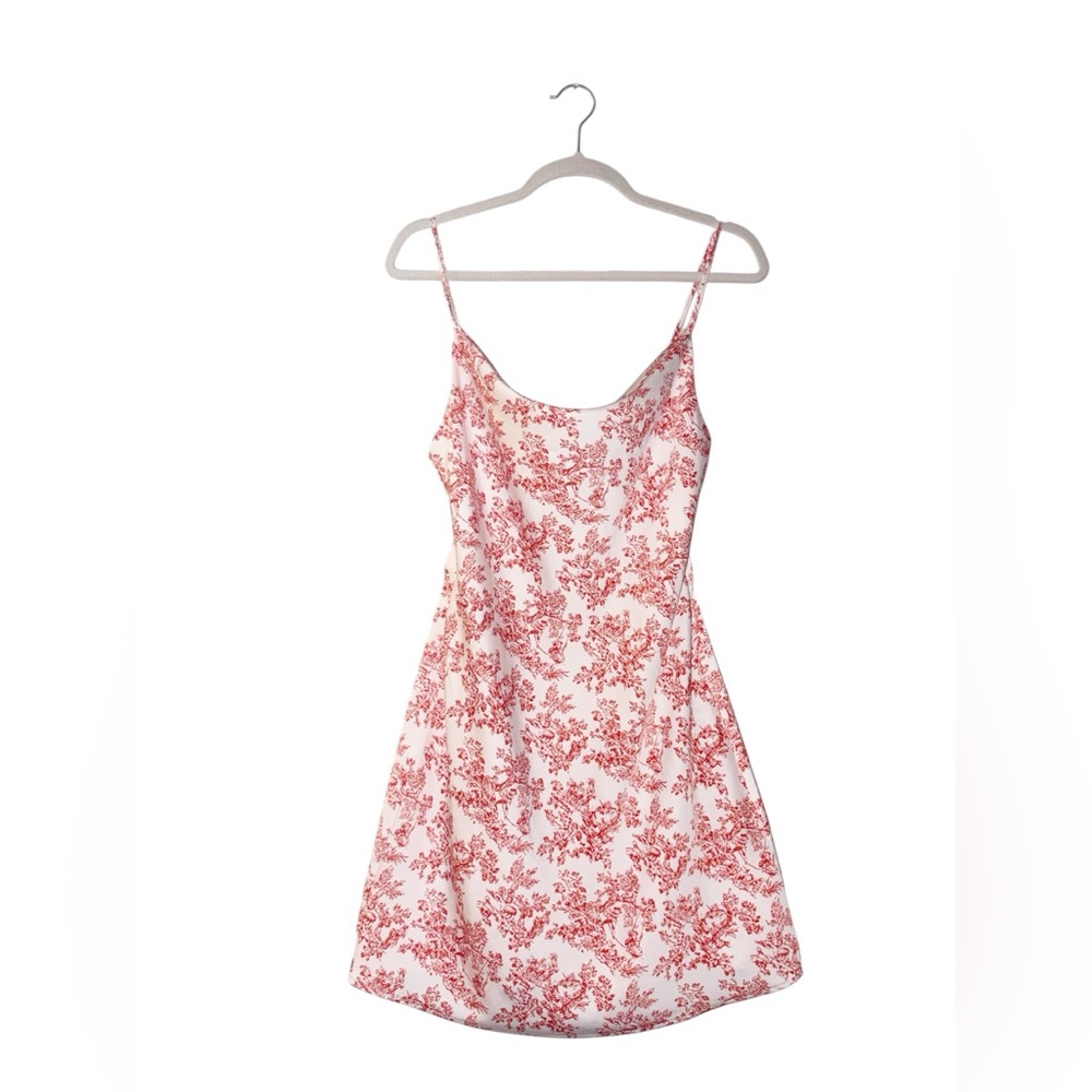 Urban Outfitters Red/Orange and White Cowl Neck Dress